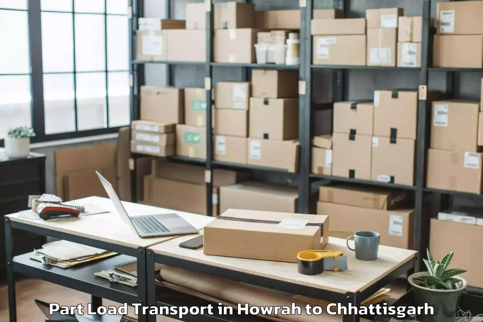 Get Howrah to Mungeli Part Load Transport